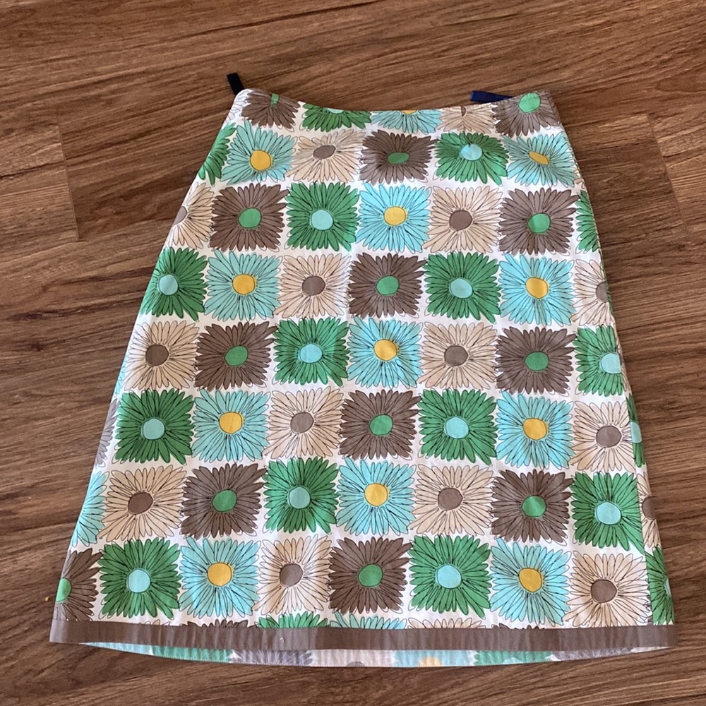 Boden A-Line Skirt with Floral Design - Brown, Green, Yellow - Picture 9 of 9
